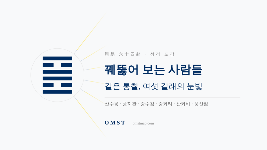 통찰력 있는 성격의 주역 여섯 괘 — 같은 통찰, 여섯 갈래의 눈빛